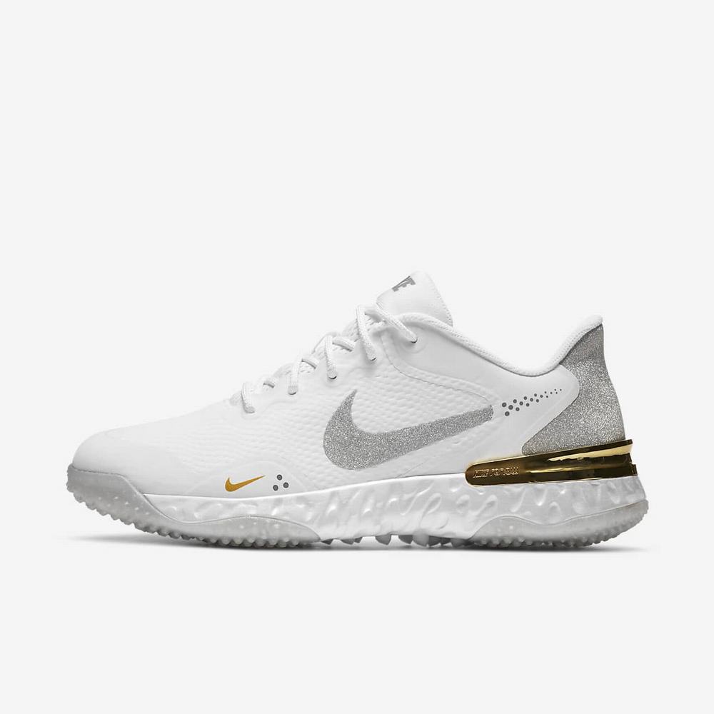 Chaussure De Baseball Nike Alpha Huarache Elite 3 Turf Blanche 7695-184 White/Light Solar Flare Heather/Metallic Silver/Metallic Silver Homme | EDA-97202748